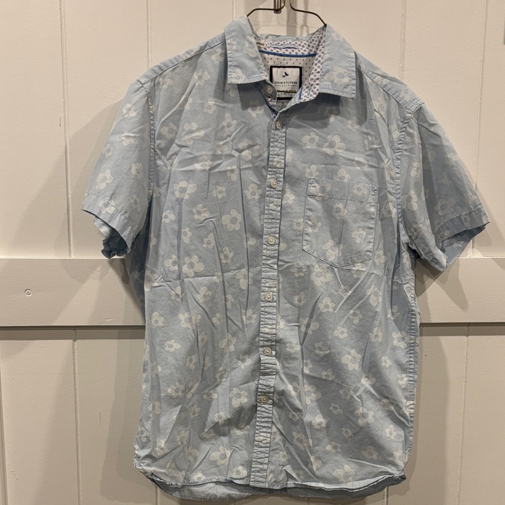 Denim & Flower Sky Blue Floral Men's Shirt
